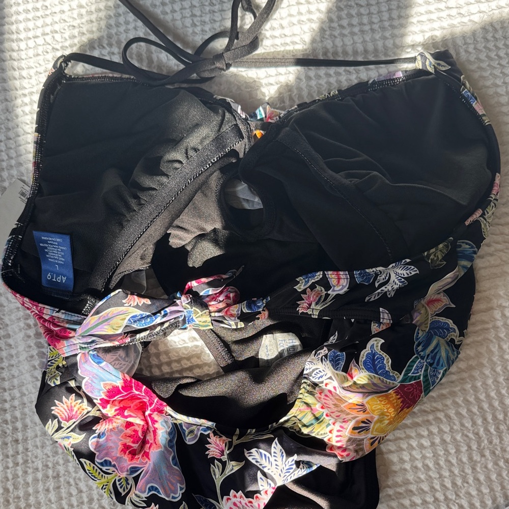 Apt 9 Floral Halter One-Piece Swimsuit - Size Large NWT - Picture 5 of 12